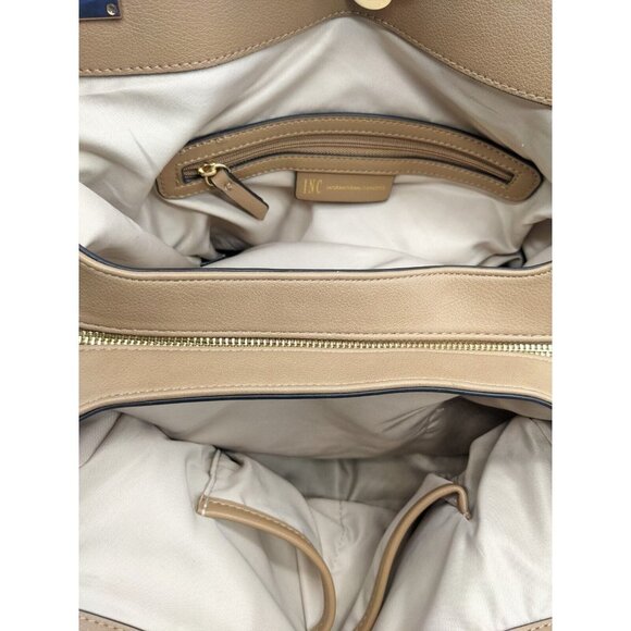 INC Trippii faux-leather chain strap women's tote shoulder bag - CAMEL (Used) - Picture 11 of 12